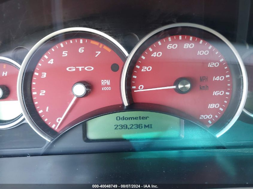 2006 Pontiac Gto VIN: 6G2VX12U96L528075 Lot: 40048749