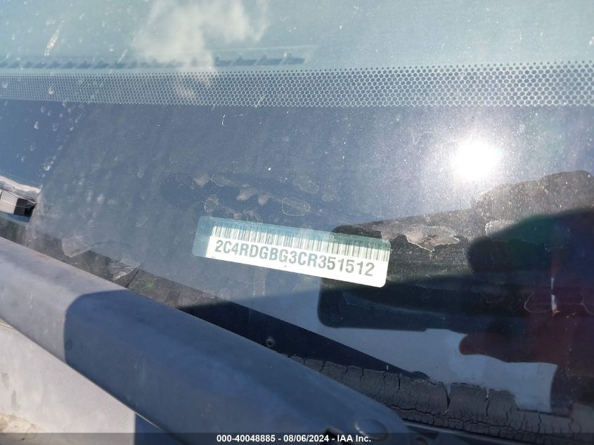 2012 Dodge Grand Caravan Se/Avp VIN: 2C4RDGBG3CR351512 Lot: 40048885