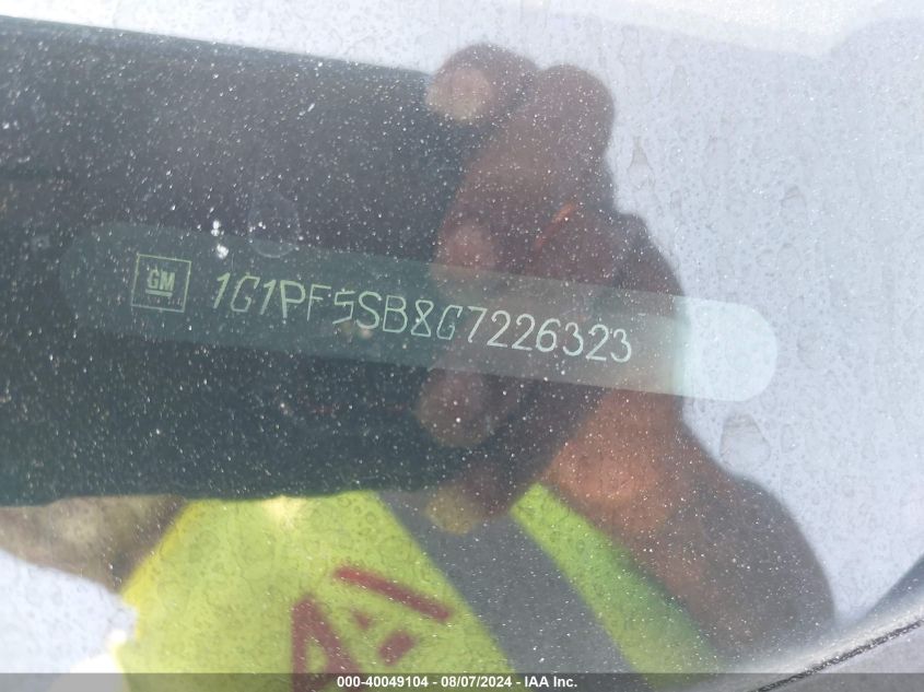 2016 Chevrolet Cruze Limited 2Lt Auto VIN: 1G1PF5SB8G7226323 Lot: 40049104