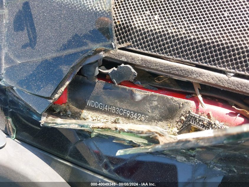 2012 Mercedes-Benz C 250 C 250 VIN: WDDGJ4HB3CF934282 Lot: 40049345