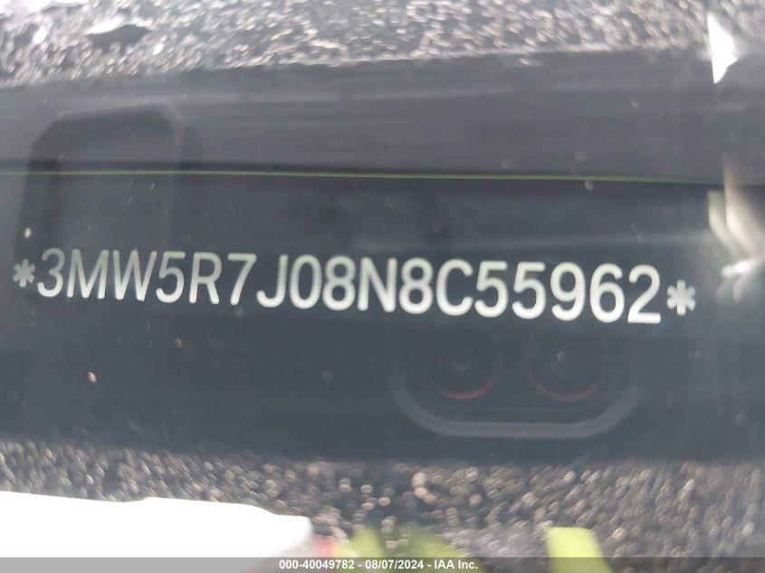 2022 BMW 330I VIN: 3MW5R7J08N8C55962 Lot: 40049782