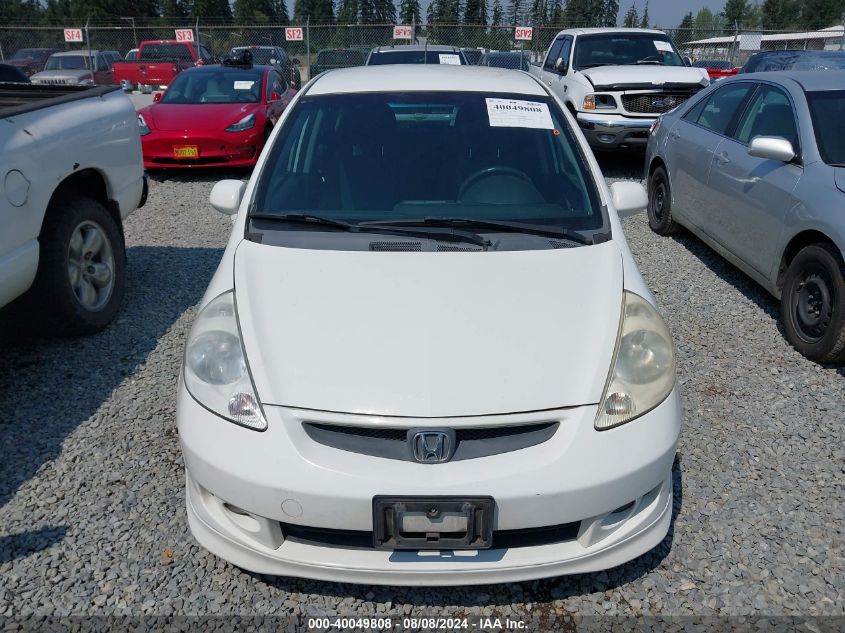 2007 Honda Fit Sport VIN: JHMGD38627S065426 Lot: 40049808