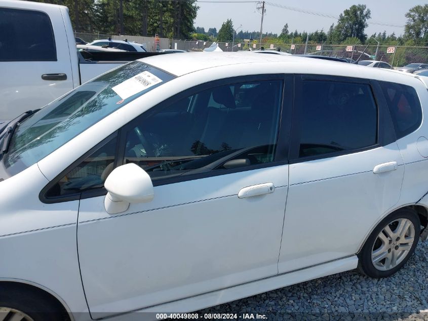 2007 Honda Fit Sport VIN: JHMGD38627S065426 Lot: 40049808