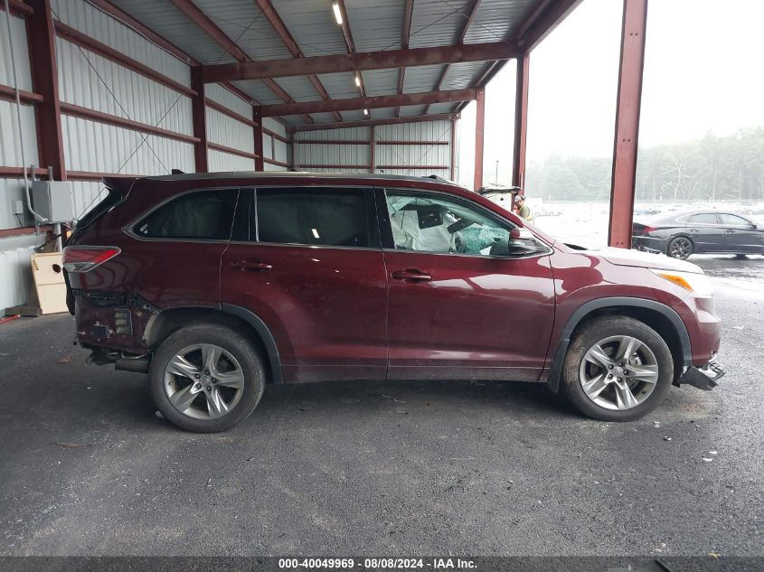 2014 Toyota Highlander Limited Platinum V6 VIN: 5TDDKRFH8ES058553 Lot: 40049969