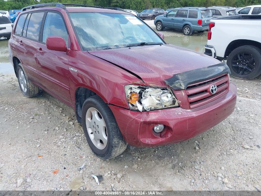 2005 Toyota Highlander Limited V6 VIN: JTEEP21A850094362 Lot: 40049981