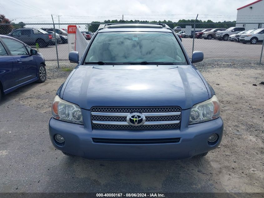2006 Toyota Highlander Hybrid Limited V6 VIN: JTEEW21A660004565 Lot: 40050167