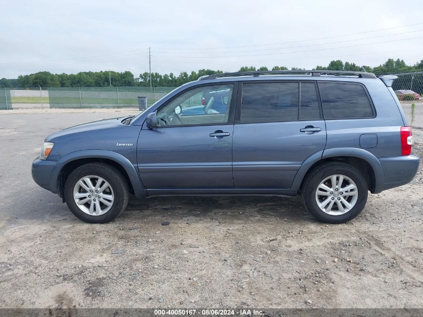 2006 Toyota Highlander Hybrid Limited V6 VIN: JTEEW21A660004565 Lot: 40050167