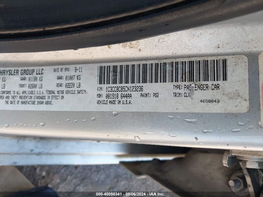 2012 Chrysler 200 Limited VIN: 1C3CCBCB5CN123236 Lot: 40050341