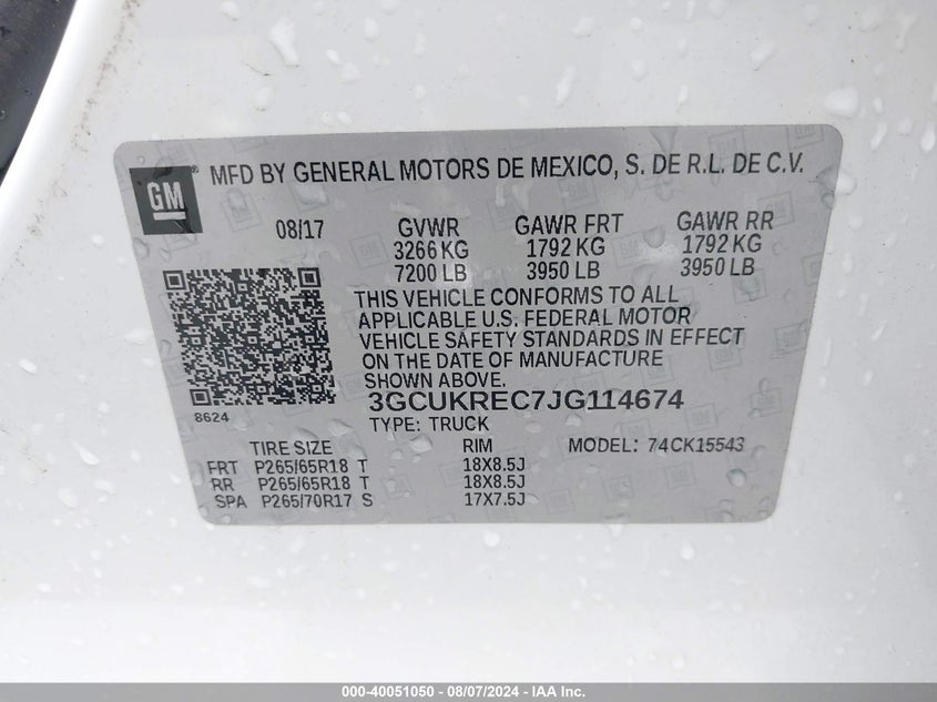 2018 CHEVROLET SILVERADO 1500 1LT - 3GCUKREC7JG114674