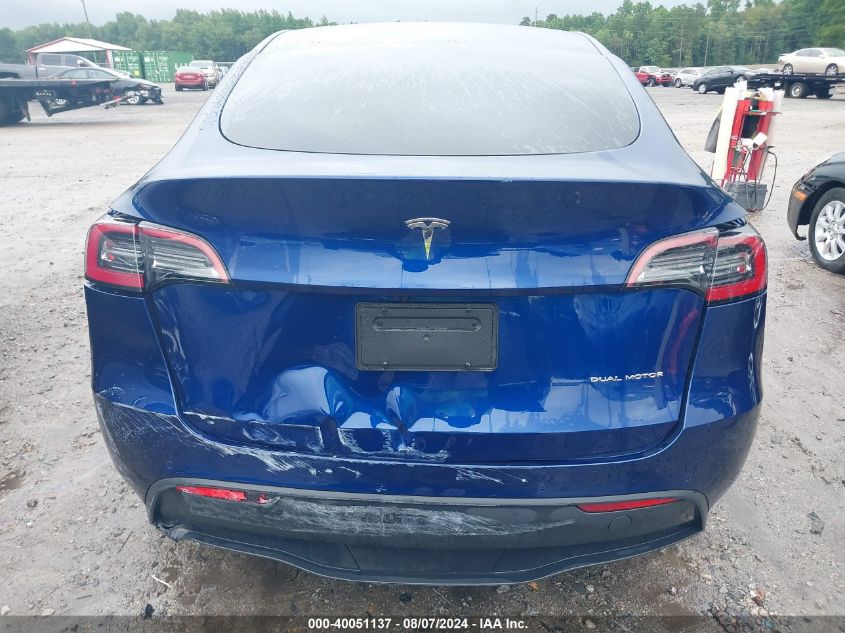 2022 Tesla Model Y Long Range Dual Motor All-Wheel Drive VIN: 7SAYGDEEXNA019416 Lot: 40051137