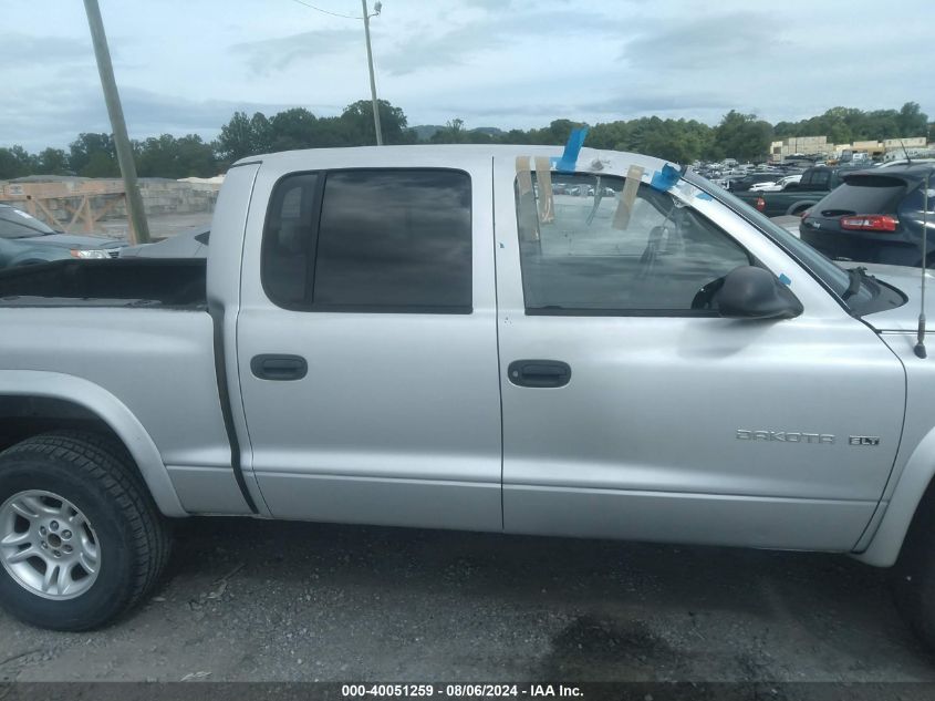 2002 Dodge Dakota Slt VIN: 1B7HG48N42S533658 Lot: 40051259