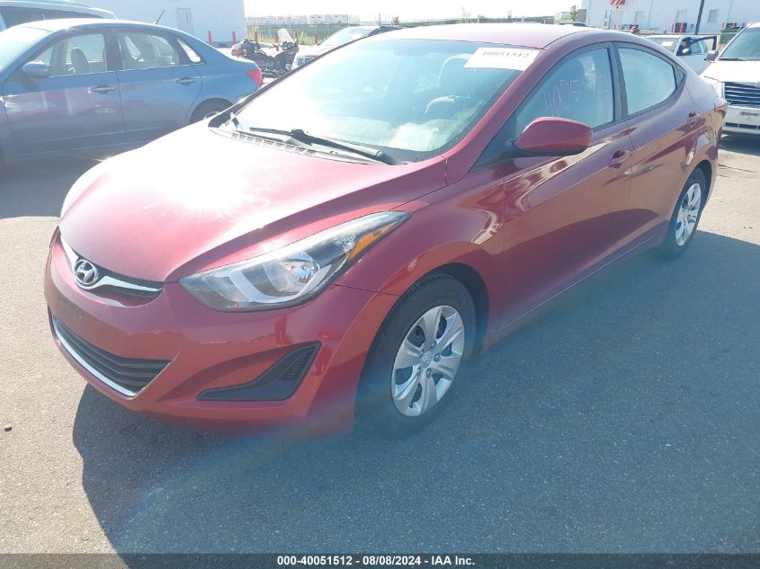2016 Hyundai Elantra Se VIN: 5NPDH4AE9GH783747 Lot: 40051512