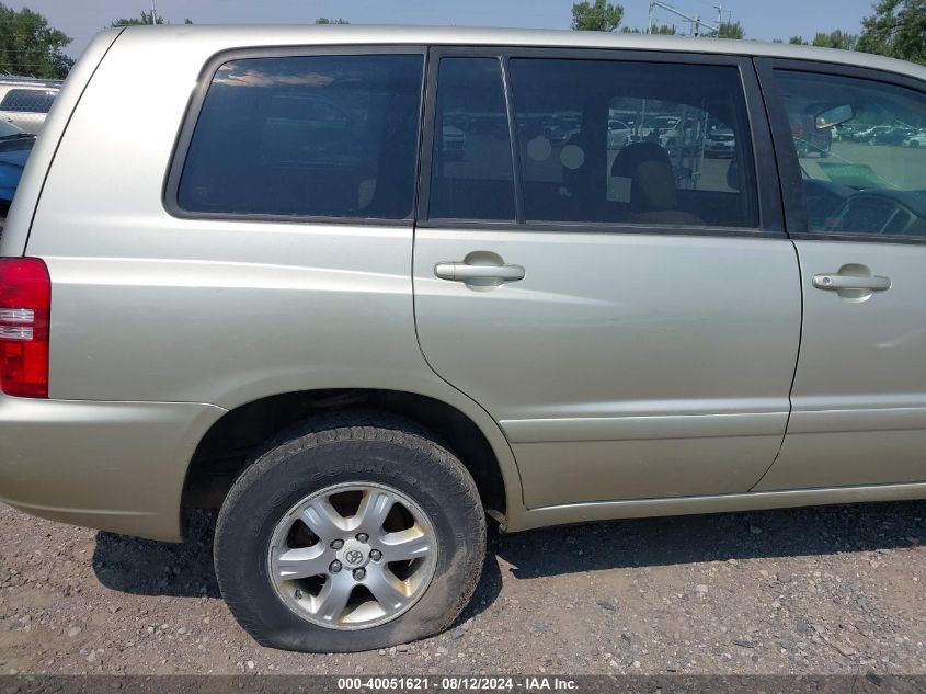 2003 Toyota Highlander V6 VIN: JTEHF21A530128058 Lot: 40051621