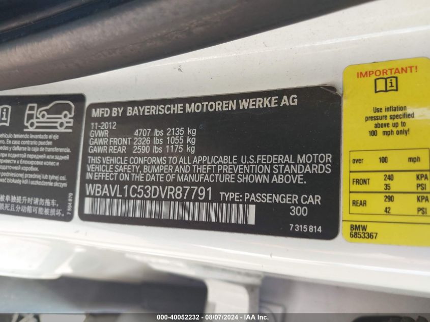 WBAVL1C53DVR87791 2013 BMW X1 xDrive28I