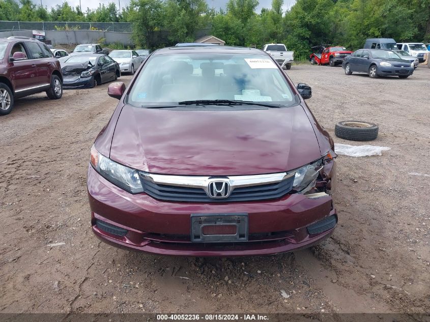 2012 Honda Civic Ex VIN: 19XFB2F83CE059150 Lot: 40052236