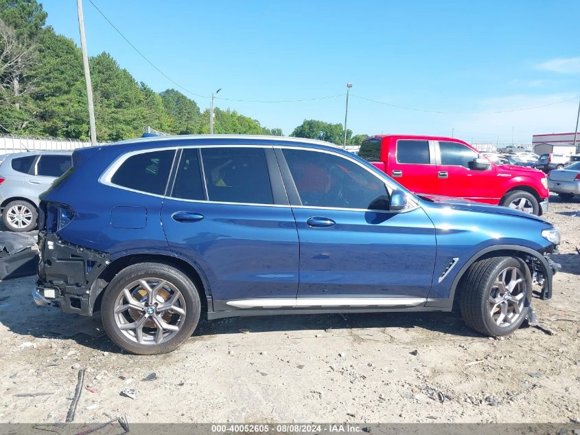 2022 BMW X3 xDrive30I VIN: 5UX53DP0XN9J11702 Lot: 40052605