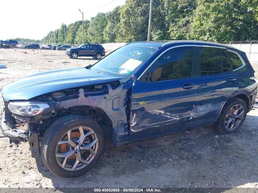 2022 BMW X3 xDrive30I VIN: 5UX53DP0XN9J11702 Lot: 40052605