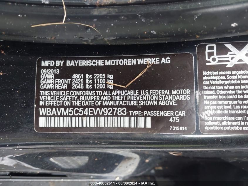 WBAVM5C54EVV92783 2014 BMW X1 xDrive35I