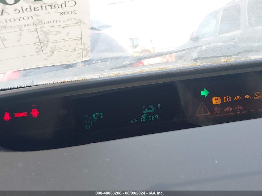 2008 Toyota Prius VIN: JTDKB20U887737712 Lot: 40053208