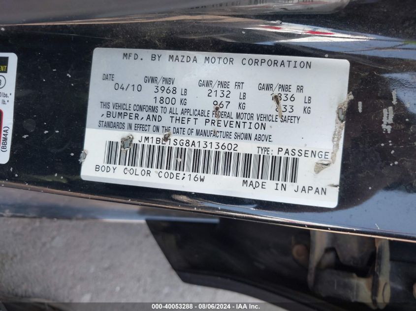 2010 Mazda 3 I VIN: JM1BL1SG8A1313602 Lot: 40053288