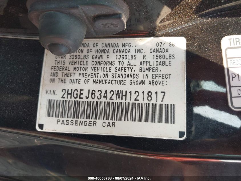 2HGEJ6342WH121817 1998 Honda Civic Dx