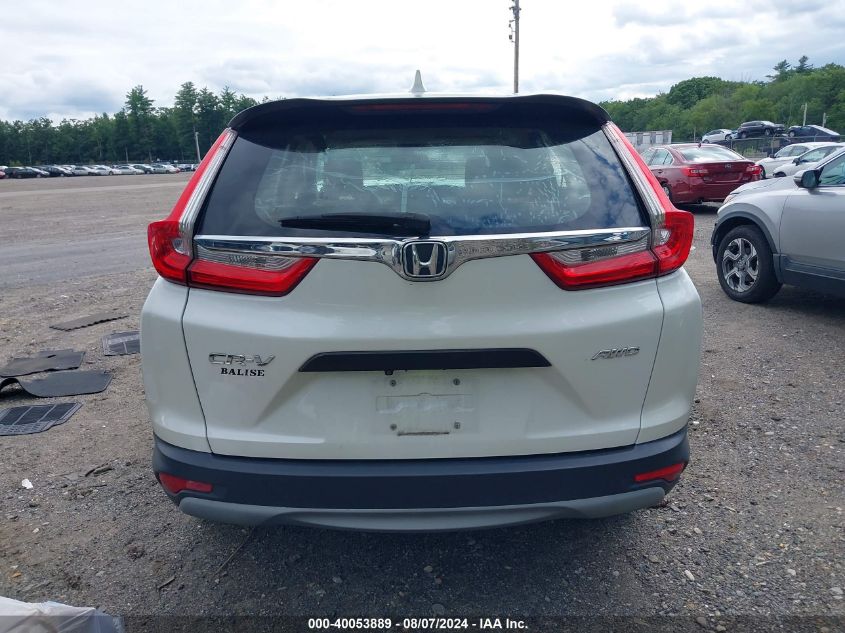 2017 Honda Cr-V Lx VIN: 2HKRW6H36HH224265 Lot: 40053889