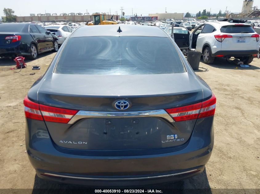 2013 Toyota Avalon Hybrid Limited VIN: 4T1BD1EB0DU017291 Lot: 40053910