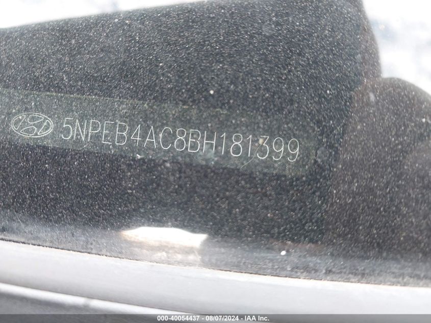 5NPEB4AC8BH181399 2011 Hyundai Sonata Gls