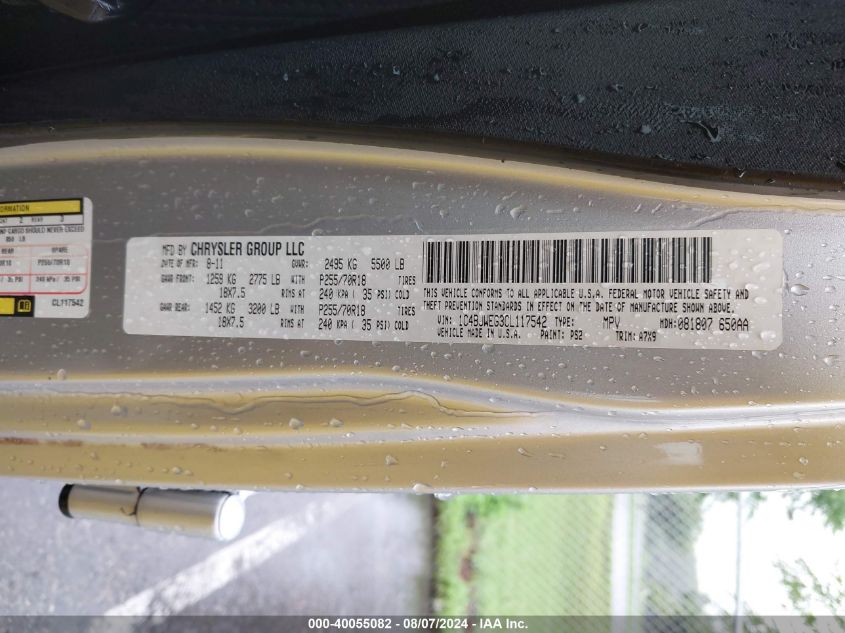 2012 Jeep Wrangler Unlimited Sahara VIN: 1C4BJWEG3CL117542 Lot: 40055082