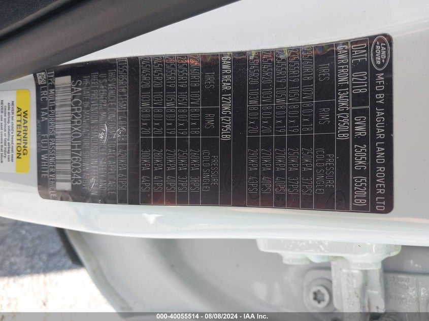 2018 LAND ROVER DISCOVERY SPORT HSE - SALCR2RX0JH760343