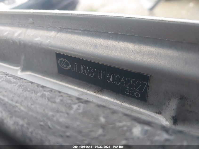 2006 Lexus Rx 330 VIN: JTJGA31U160062527 Lot: 40056641