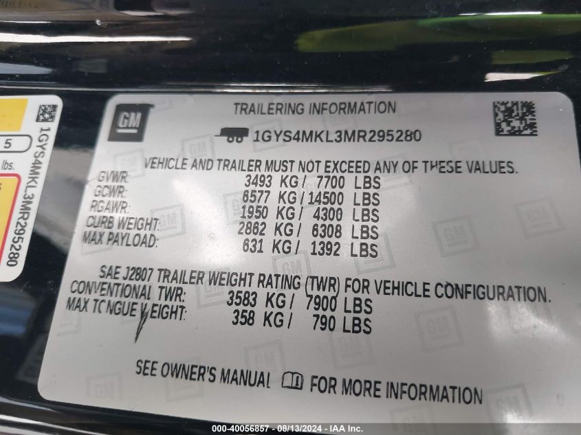 2021 CADILLAC ESCALADE ESV 4WD PREMIUM LUXURY PLATINUM VIN: 1GYS4MKL3MR295280