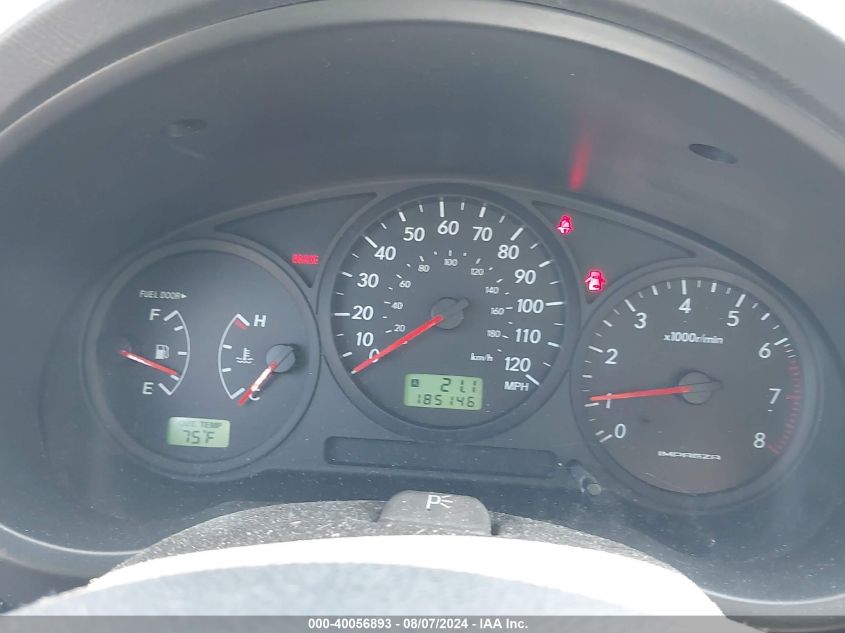 2006 Subaru Impreza 2.5I VIN: JF1GD67656G525836 Lot: 40056893