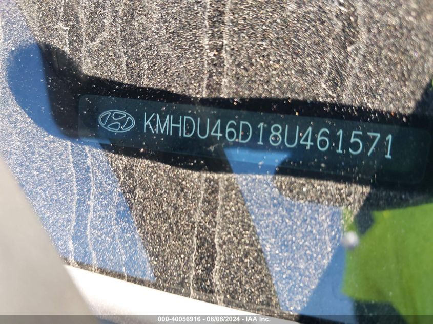 2008 Hyundai Elantra Gls/Se VIN: KMHDU46D18U461571 Lot: 40056916