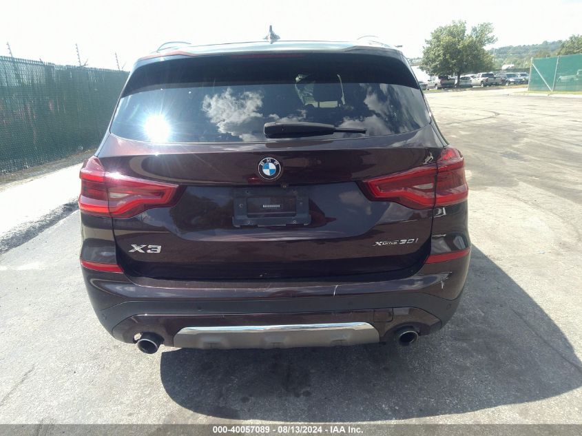 2019 BMW X3 xDrive30I VIN: 5UXTR9C56KLE11808 Lot: 40057089