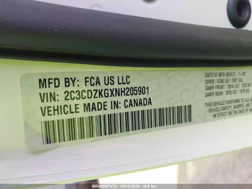 2022 DODGE CHALLENGER GT - 2C3CDZKGXNH205901