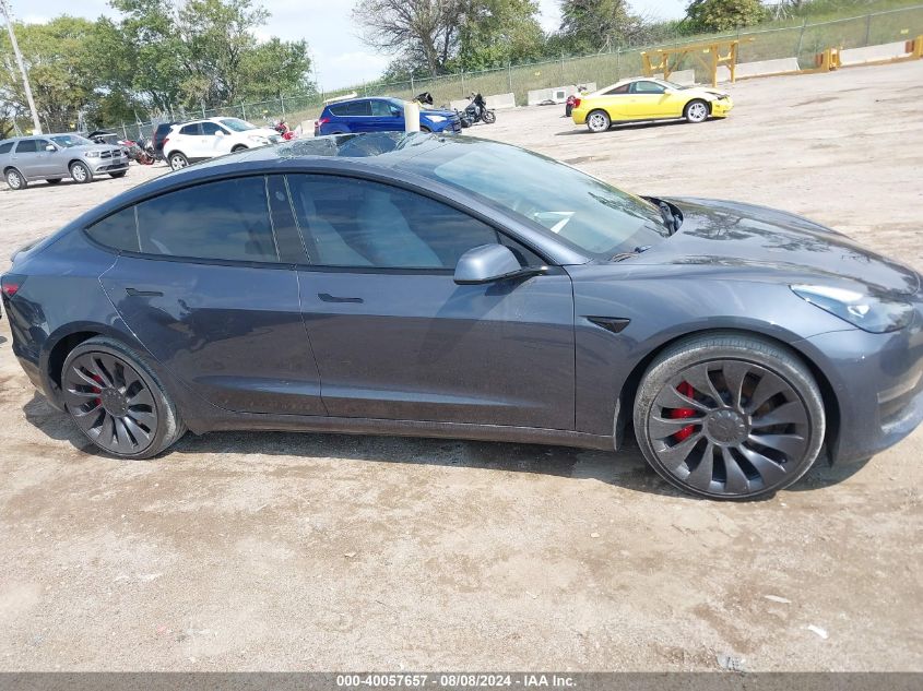 2022 Tesla Model 3 Performance Dual Motor All-Wheel Drive VIN: 5YJ3E1EC7NF163339 Lot: 40057657