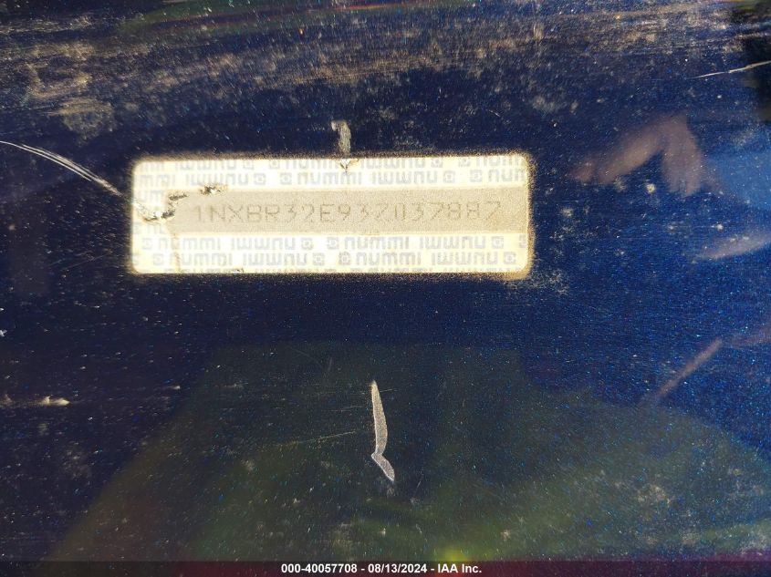 2003 Toyota Corolla S VIN: 1NXBR32E93Z037887 Lot: 40057708