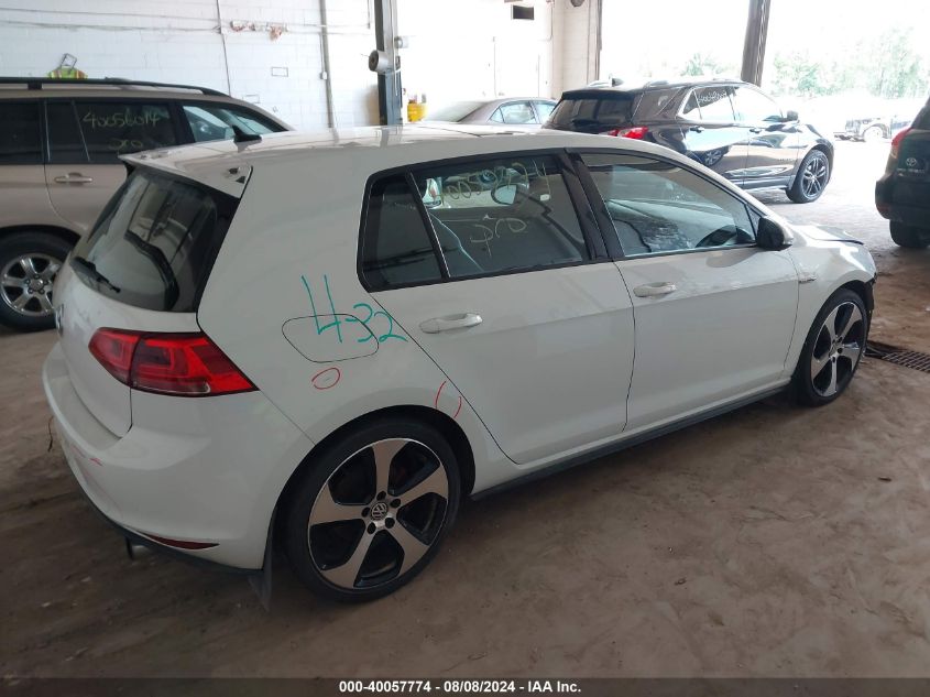 2015 Volkswagen Golf Gti 2.0T Se 4-Door VIN: 3VW4T7AU4FM015820 Lot: 40057774