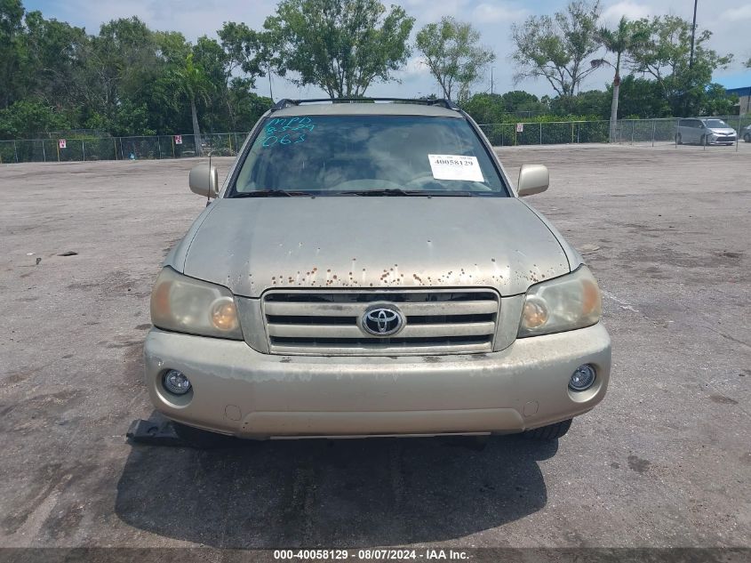 2005 Toyota Highlander V6 VIN: JTEGP21AX50057063 Lot: 40058129