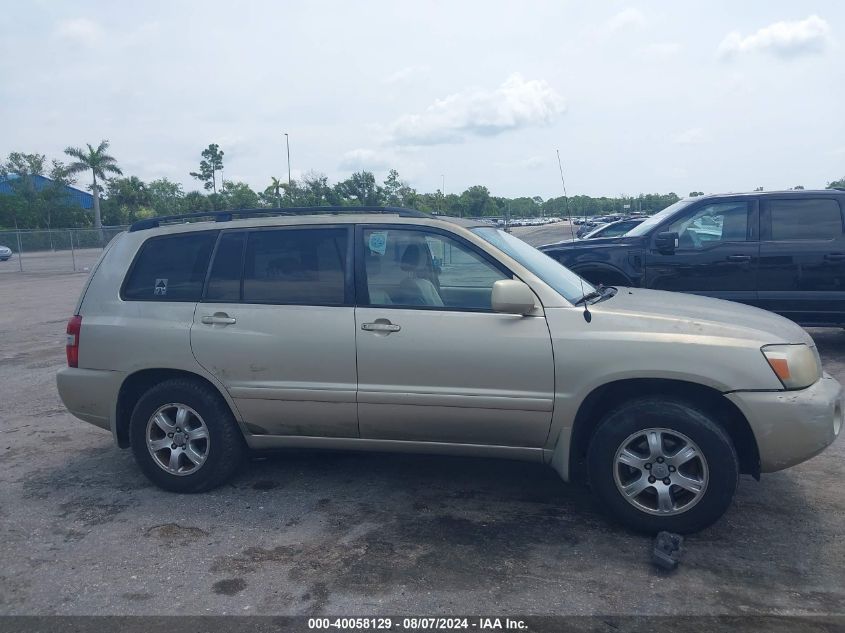 2005 Toyota Highlander V6 VIN: JTEGP21AX50057063 Lot: 40058129