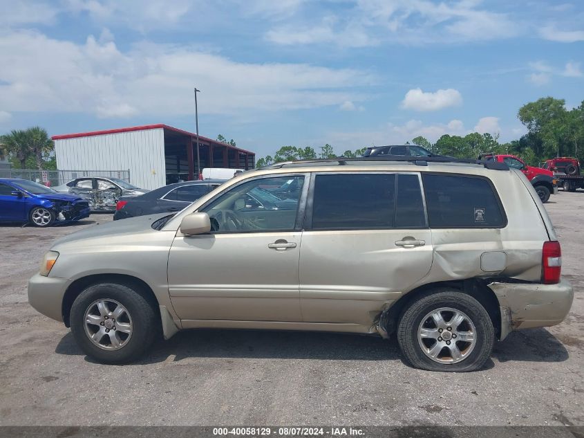 2005 Toyota Highlander V6 VIN: JTEGP21AX50057063 Lot: 40058129
