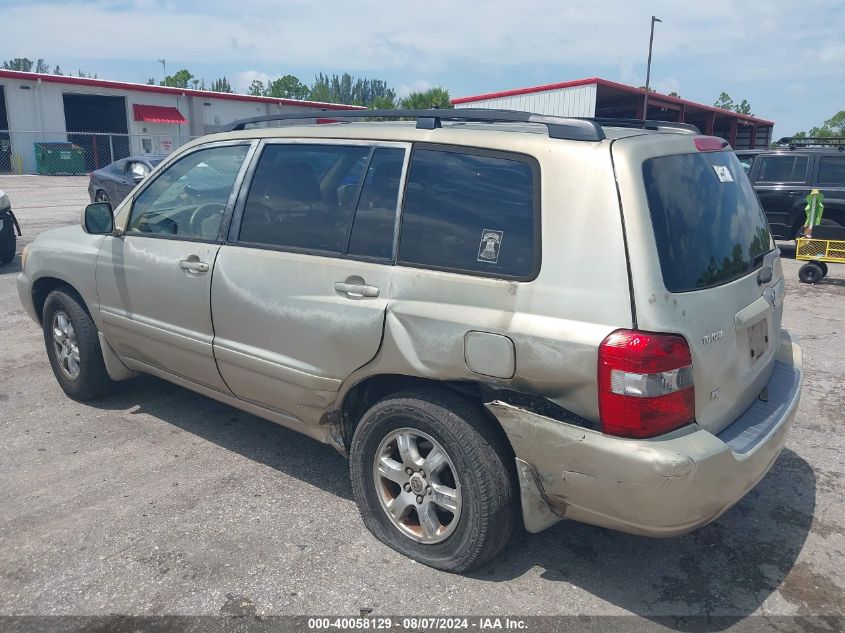 2005 Toyota Highlander V6 VIN: JTEGP21AX50057063 Lot: 40058129