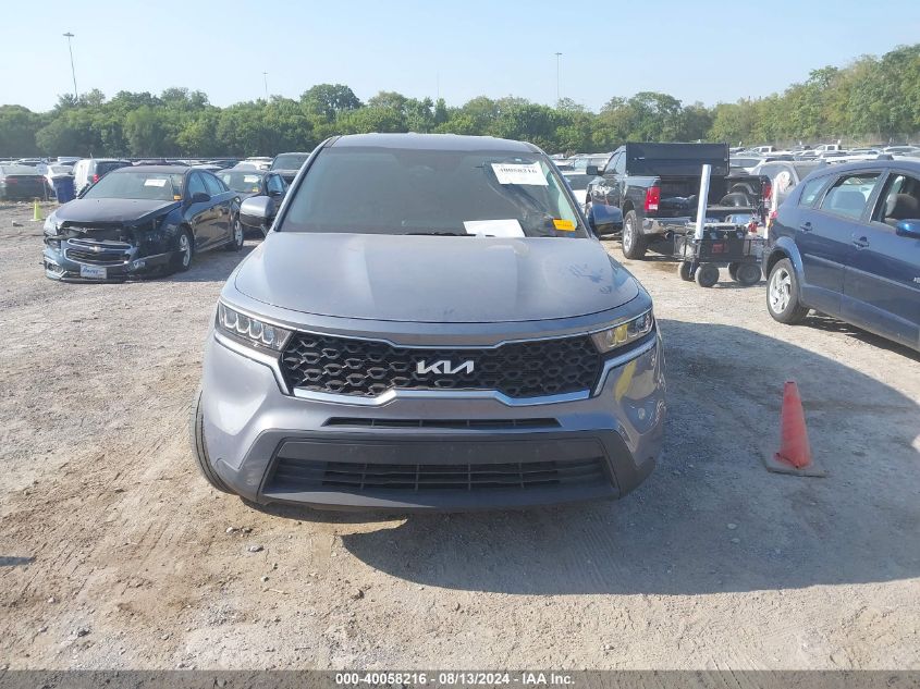 2022 Kia Sorento Lx VIN: 5XYRG4LC3NG078418 Lot: 40058216