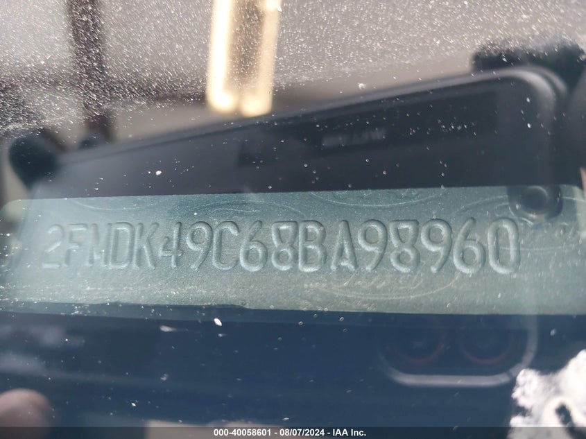 2008 Ford Edge Limited VIN: 2FMDK49C68BA98960 Lot: 40058601
