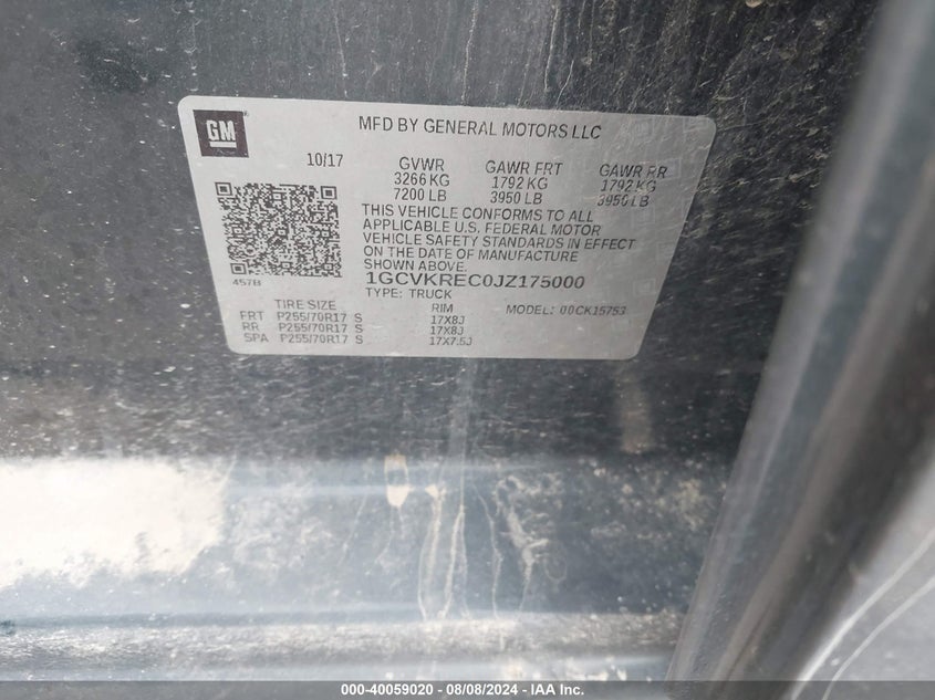 2018 CHEVROLET SILVERADO 1500 1LT - 1GCVKREC0JZ175000