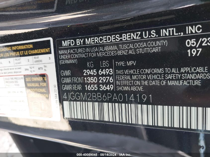 4JGGM2BB6PA014191 2023 Mercedes-Benz Eqe 350+ Suv