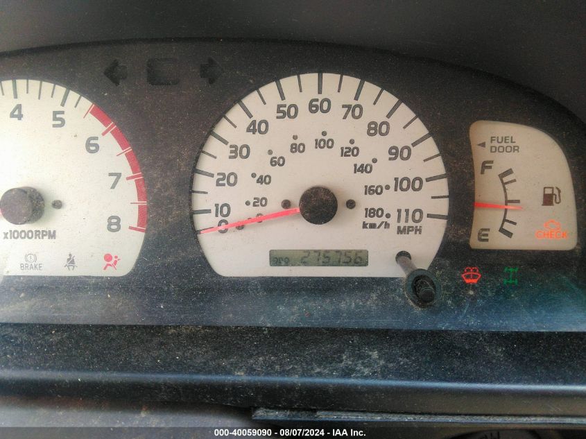 2002 Toyota Tacoma Xtracab VIN: 5TEWM72N72Z023326 Lot: 40059090