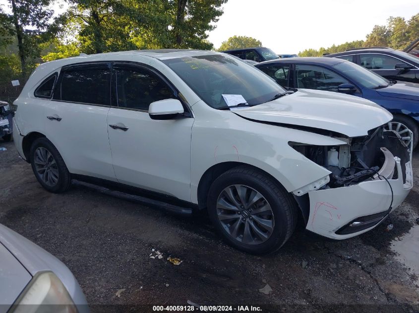 2016 Acura Mdx Technology Acurawatch Plus Packages/Technology Package VIN: 5FRYD3H47GB020868 Lot: 40059128