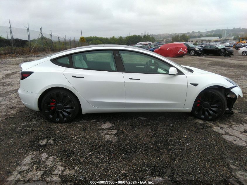 2022 Tesla Model 3 Performance Dual Motor All-Wheel Drive VIN: 5YJ3E1EC7NF358793 Lot: 40059366